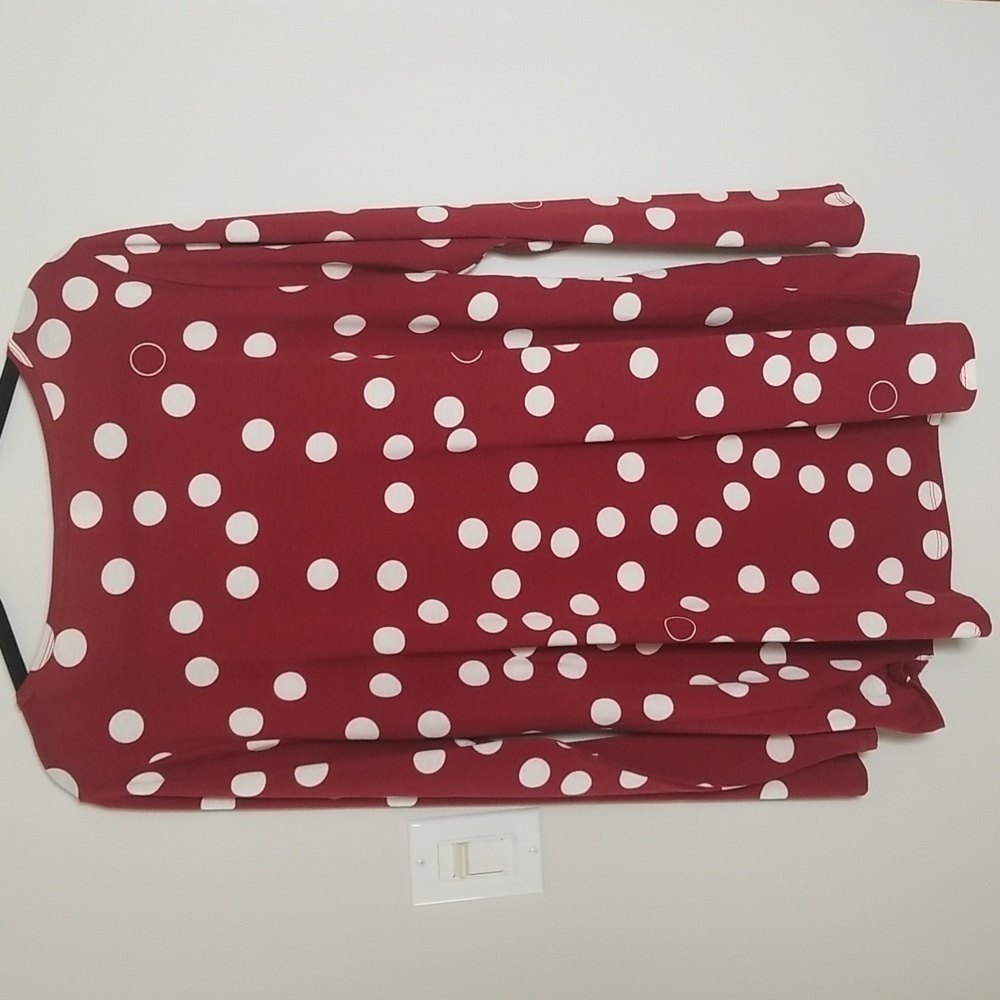 Lularoe Women's polk a dot longsleeve pullover tunic top - Picture 5 of 5